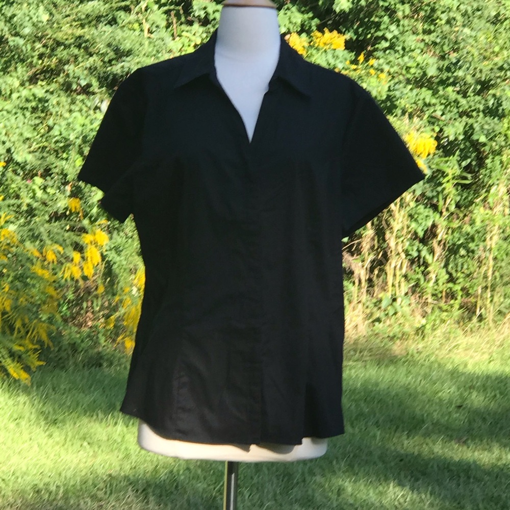 Riders By Lee Black Button Down Top XL